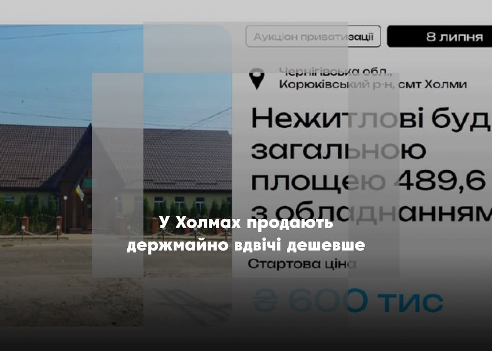 Нежитлові будівлі в Холмах виставили на аукціон удвічі дешевше
