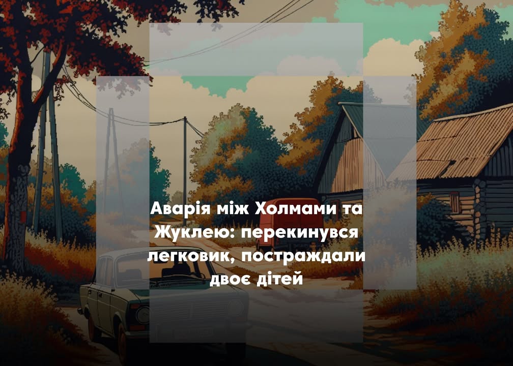 Перекинувся автомобіль на дорозі Холми-Жукля: двоє дітей госпіталізовано