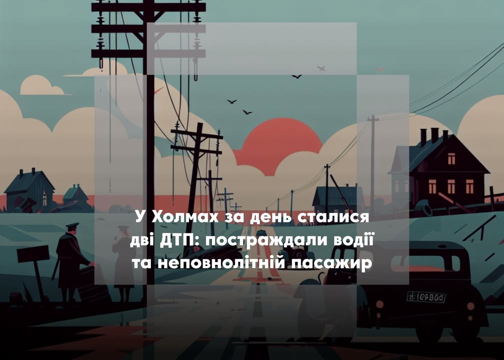 Дві аварії у Холмах: автомобілі ВАЗ-2103 врізалися в телеграфні опори